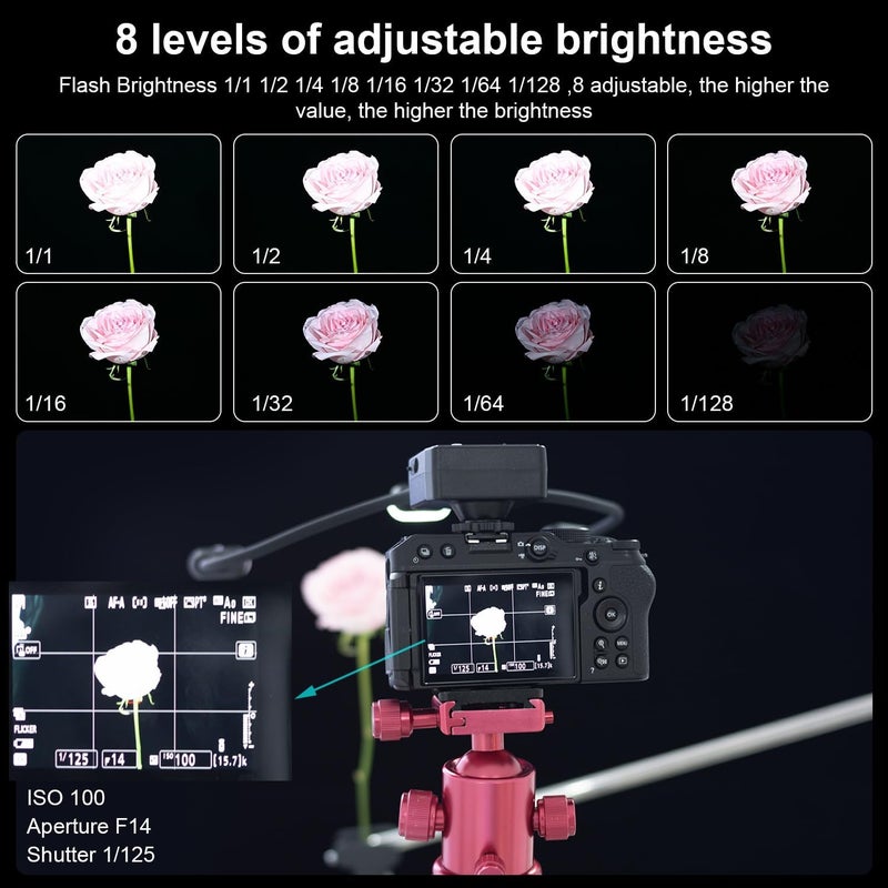 FOMITO Flexible LED Macro Ring Flash Light with 13 Color Filters, Digital Display, USB Cable, Carrying Case - Image 2